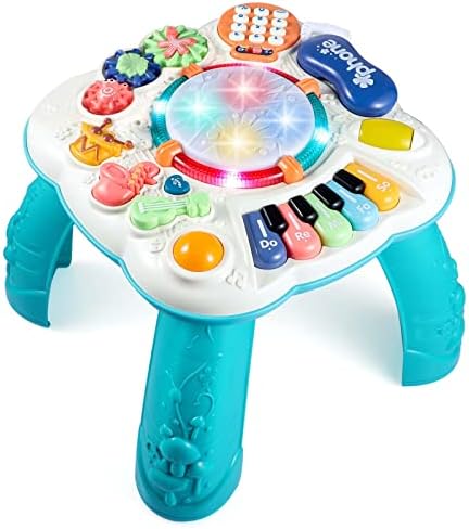 BACCOW Baby & Toddler Toys, Baby Activity Center 6 to 12-18 Month Old, Learning Musical Table Toys for 1 2 3 Year Old Boys Girls Gifts  Toys & Games