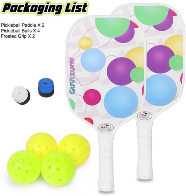 Guvixumi Pickleball Paddles Set of 2,Carbon Fiber Pickleball Paddles,Pickleball Rackets with Ergonomic Cushion Grip,Pickle Ball Paddle Set for Men and Women  Sports & Outdoors - Image 7