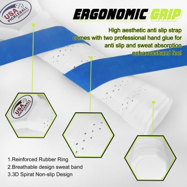 Guvixumi Pickleball Paddles Set of 2,Carbon Fiber Pickleball Paddles,Pickleball Rackets with Ergonomic Cushion Grip,Pickle Ball Paddle Set for Men and Women  Sports & Outdoors - Image 6